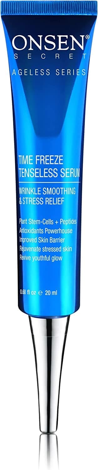 Onsen Secret Time Freeze Tenseless Serum Wrinkle Smoothing & Stress Relief | Recommended by Dermatologist Serum for Wrinkle Repair | Made in USA 0.68 fl Oz 20 ML
