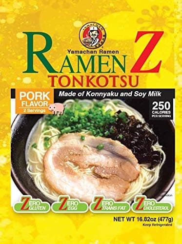 Gluten Free Ramen Z Tonkotsu Pork Flavor (shirataki, ramen noodles, pasta, chowmein), 7 oz 3 bags (2 servings each bag)