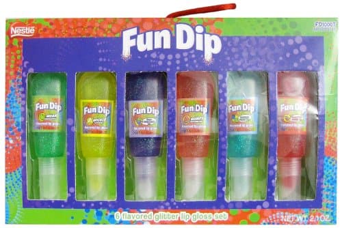 Fun Dip Glitter Lip Gloss Set, 6 Flavored