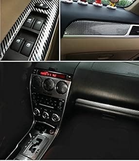 DIYAH 5D High Gloss Black Carbon Fiber Vinyl Bubble Free Air Release Car Wrap Film Automotive DIY Decals (36" x 60" / 3 FT X 5 FT)