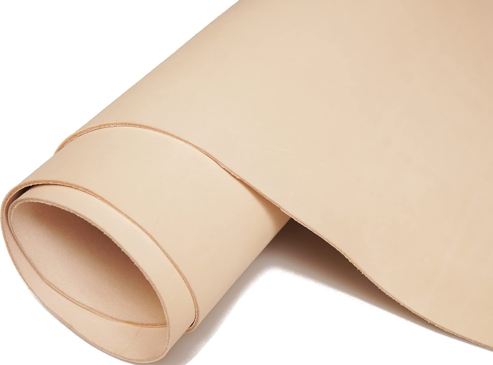 Firm Vegetable Tanned Full Grain Tooling Leather Thick Cowhide Handmade Stiff Leather Material for Craft/Tooling/Caving/Hobby Workshop (Beige-4.0mm, 6x12inches)