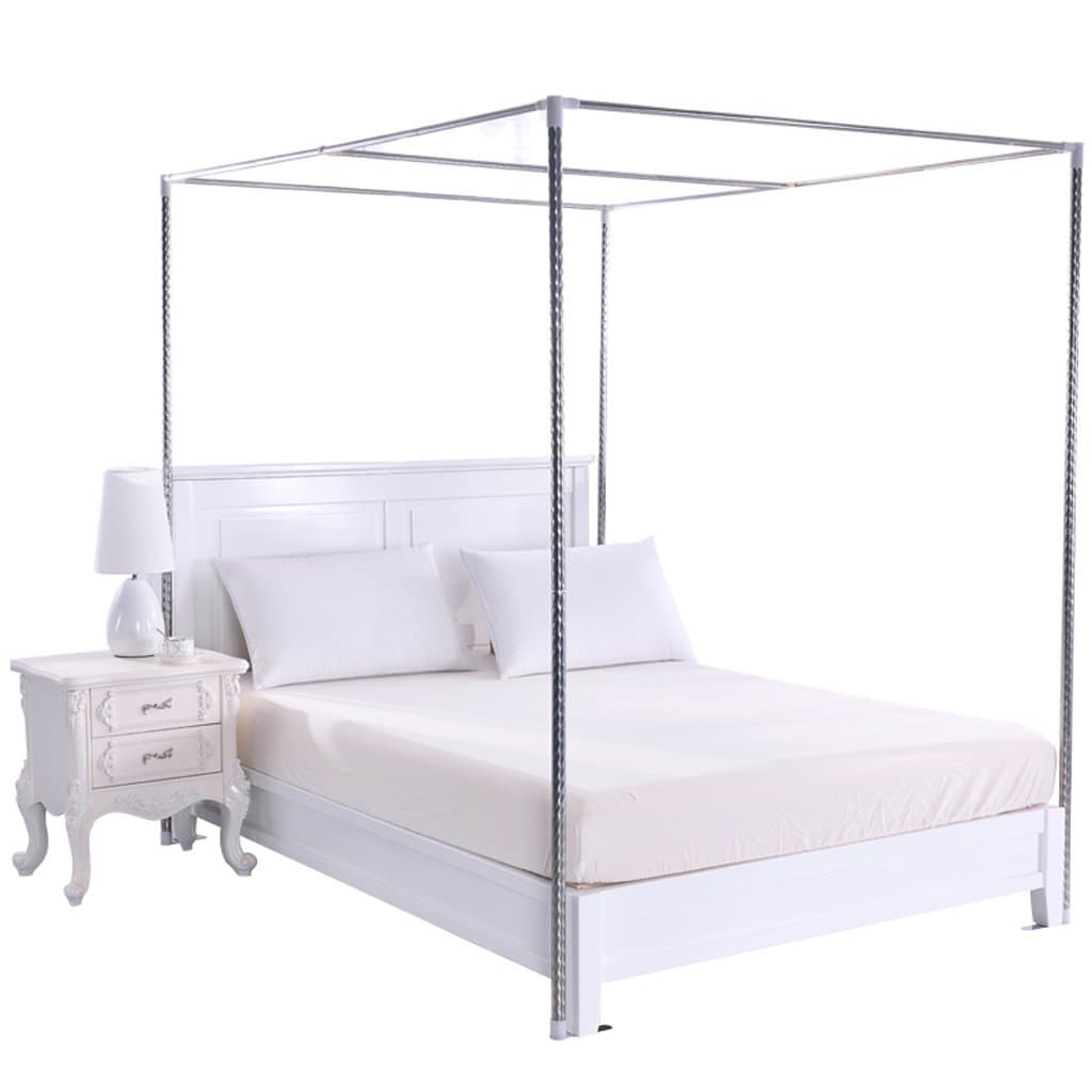 4 Corner Bed Canopy Frame Post Bracket-Twin/Twin XL/Full/Queen/King/California King Size Fit for Four Corner Bed Mosquito Netting Curtain (Twin, 35MM Stainless Steel Bed Frame)