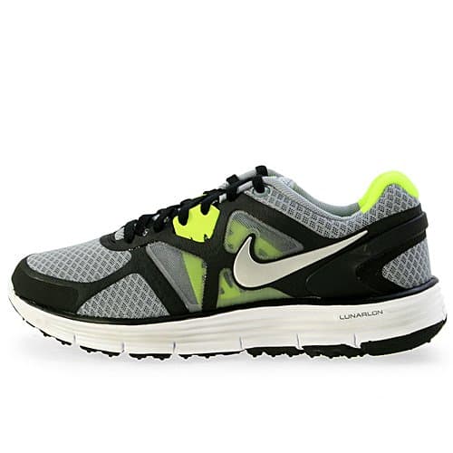 NIKE LUNARGLIDE 3 (GS) BIG KIDS 454568-003 (3.5, PR PLATINUM/BLACK - WOLF GREY/MX ORANGE)