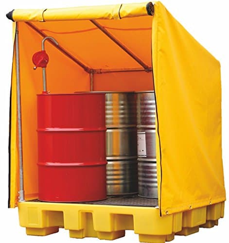 4 Drum Spill Pallet With Cover 250 Litres Sump Capacity