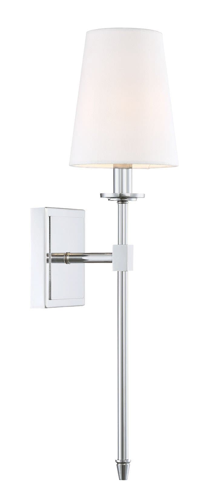 Kira Home Torche 20" Wall Sconce/Wall Light + Linen Shade, Chrome Finish