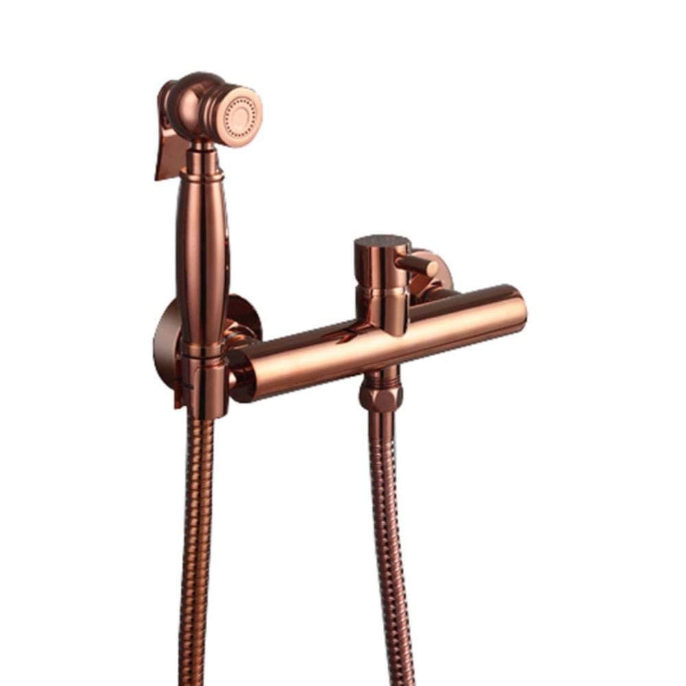 Bidet Faucet Set Hot & Cold Brush Gold Brass Toilet Corner Valve Handheld Hygienic Shower Head Wash Car Pet Sprayer Airbrush Tap,Rose Gold