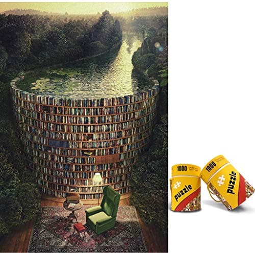 Party Game Pure Wooden Jigsaw Puzzles 1000 Pieces Puzzles for Adult Bookshelf Canal 1030