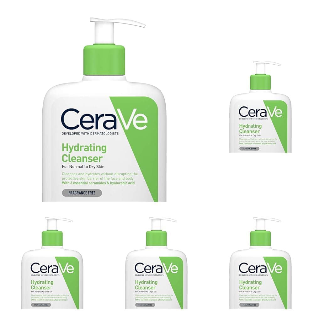CeraVe Hydrating Cleanser for Normal to Dry Skin 236 ml with Hyaluronic Acid and 3 Essential Ceramides