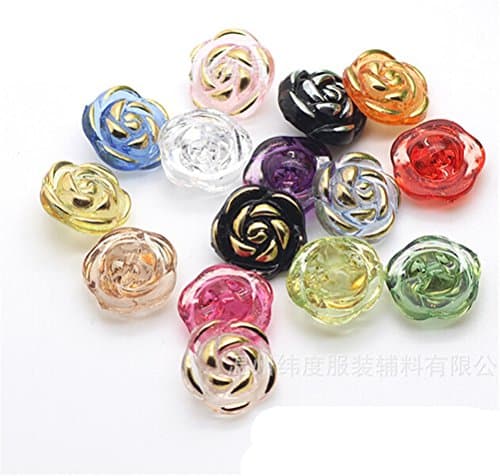 Pomelo Blumen 100 PCS - Mixed Colours of Various Shaped Mixed Buttons for Sewing and Crafting