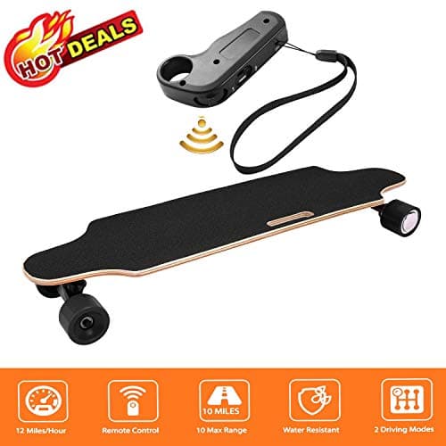 Juane 35.4" Electric Skateboard with Remote Control 20KM/H Top Speed Dual Motor 250W Longboard 7 Layers Maple Waterproof IP54 E-Skateboard for Kids Girls Boys Teens Adults Youths
