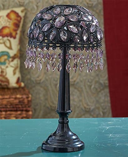 The Lakeside Collection Beaded Tea Light Candle Holder - Black