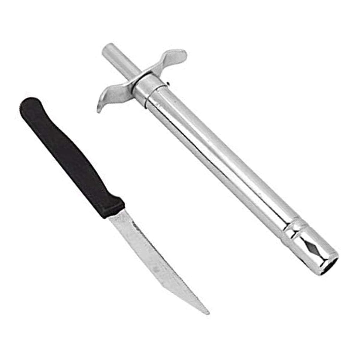 Shopnetix® Stainless Steel Electronic Gas Lighter with Stand and Free 1 Knife