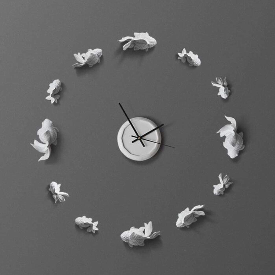 Imoerjia Silent Creative Wall Clock Wall 壁 Stylish Muted Personality Cute Goldfish Clock