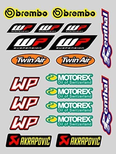 X 20 Stickers Stickers Sponsor Compatible with Motorex Wp Akrapovic Print Laminate Protector (20 Stickers)