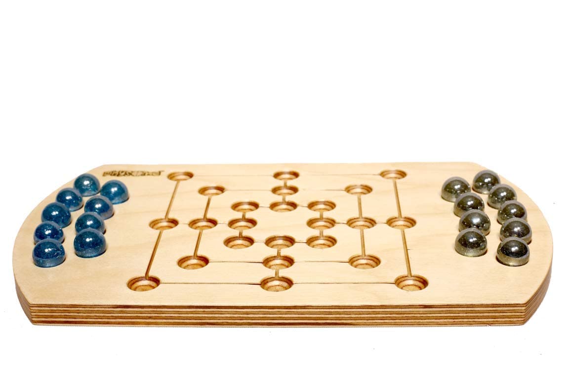 Physome Navkukari | Nine Men Morris | 10.5" X 6", Premium Plywood | 2 Players Table Top Wooden Board Game_Nav,for Kids