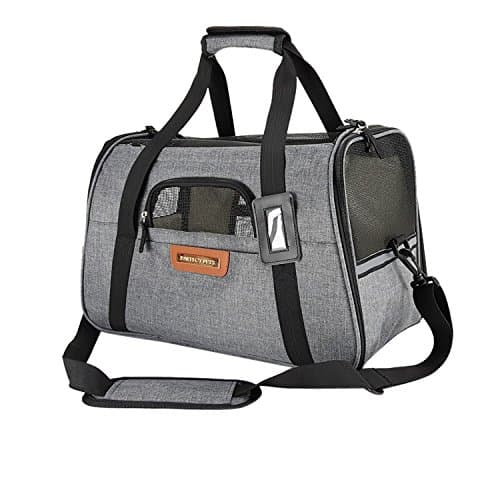 Pawfect Pets Pet Travel Carrier, Soft-Sided with Two Pet Mats for Small Dogs and Cats (Charcoal Grey)