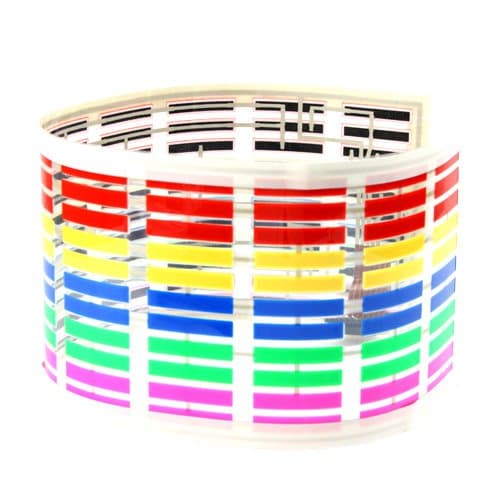 Giveumore 4511cm Car Music Sound Activated Equalizer Rhythm Lamp Sticker LED Multi Color Flash