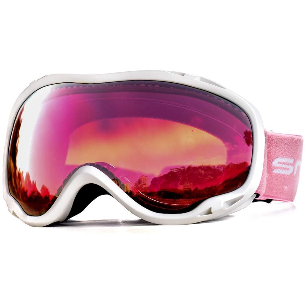 Ski Goggles Over Glasses-Ski Snowboard Snowmobile Goggles for Men Women Adult, Anti Fog 100% UV Protection