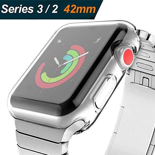 (2 Pack) Zeasine Compatible with Apple Watch Case 42mm Series 3/2, Compatible with Apple Watch Screen Protector, Compatible with iWatch Case
