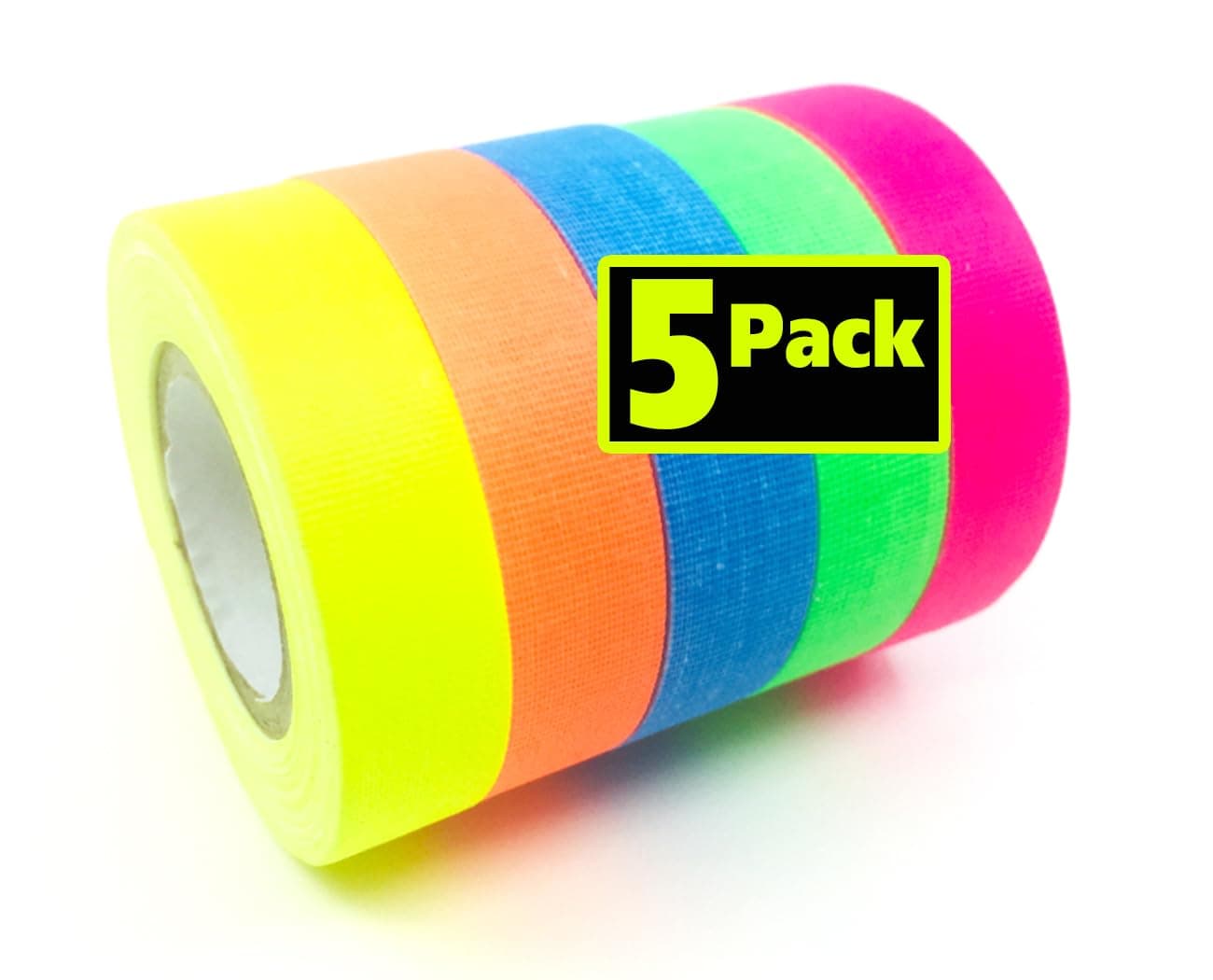 Gaffer Power Spike Tape | USA Made Gaffers Tape | 5 Bright Neon Gaffer Tape Colors | No Residue | Marking | Labelling | Weather Resistant | Better Than Duct Tape