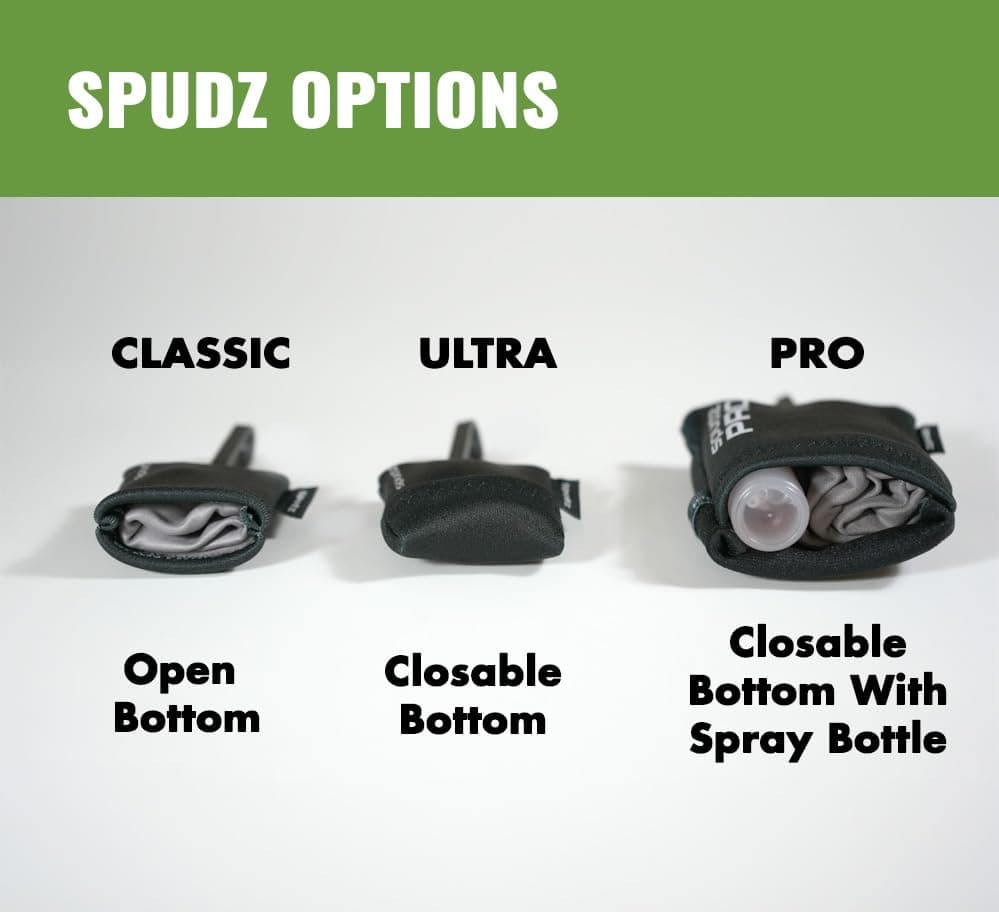 SPUDZ Ultra Microfiber Lens Cleaner – Closable Pouch, Clip-On, Washable – for Optics, Scopes, Glasses | Alpine Mountain Camo, 10 x 10 Inch