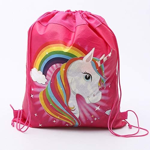 mxdmai 1pc Cartoon Unicorn 3D Print Drawstring Backpack Rucksack Shoulder Bags Gym Bags Birthday Party Favors for Party Supplies