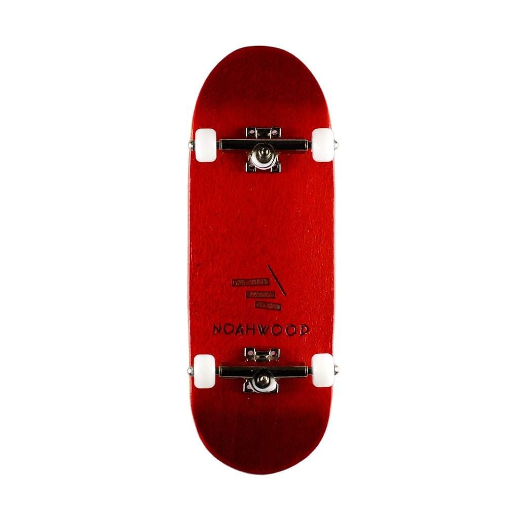 NOAHWOOD Wooden PRO Fingerboards NW8.0 360flip King of Finger Deck+ NW3.0 King Trucks Silvery +NW3.0 White Wheels (Red Maple, 100x34mm Set)