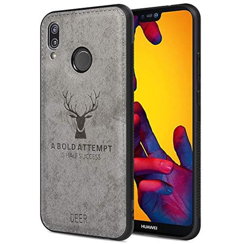 Huawei P20 Lite Waterproof Case Shockproof Snow-Proof Dirt-Proof Full Body Phone Protector Cover for Huawei P20 Lite with 3D Imprinted Deer Huawei P20 Lite Cellphone Case (Gray)