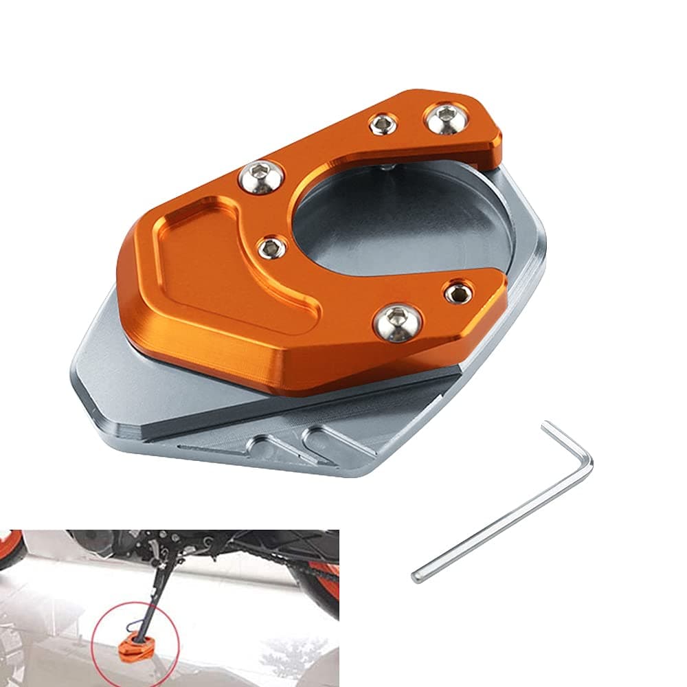 Motorcycle Extension Kickstand CNC Side Stand Enlarger Pate Pad for DU 125 200 2012 2013 2014 2015 2016 2017 2018 DU 390 2013-2018 DU 690 2012-2016