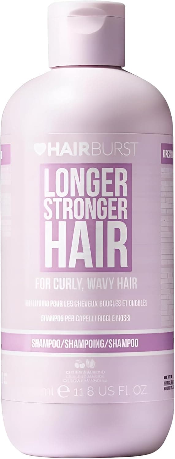 HAIR BURST Wavy & Curly Hair Shampoo — Sulfate, SLS, Paraben Free, CGM Approved - Nourishing Amino Acids, Almond Extract & Cherry Oil - Curl Enhancing, Frizz Control & Moisturising