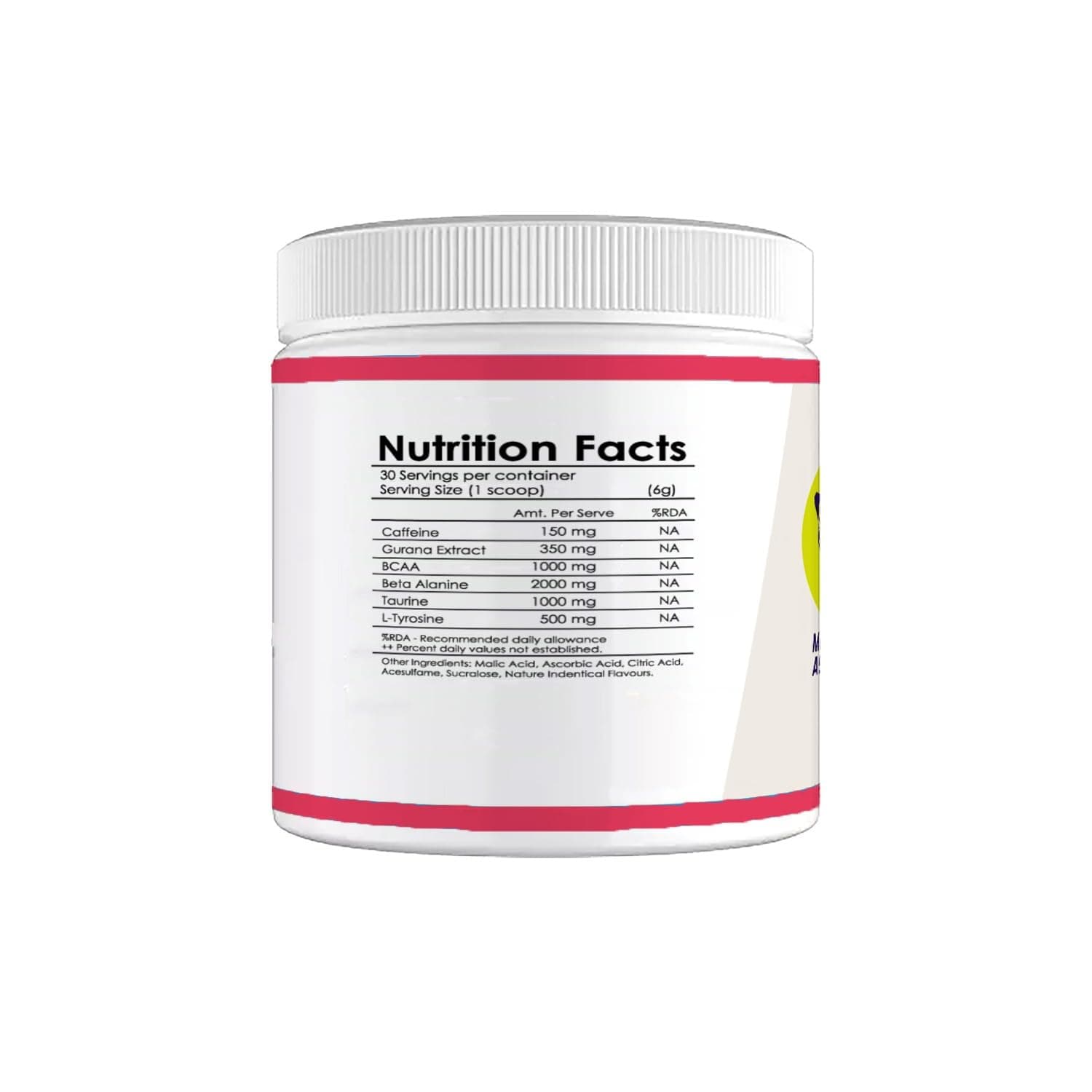 Muscle Asylum Pre-Workout Powder|180G, 30 Servings|Fruit Punch|With Genuine Lab Reports|Boosts Energy & Endurance|Improves Focus|Revs Up Recovery|1G Bcaa|3G Beta-Alanine|With 1.5G Caffeine