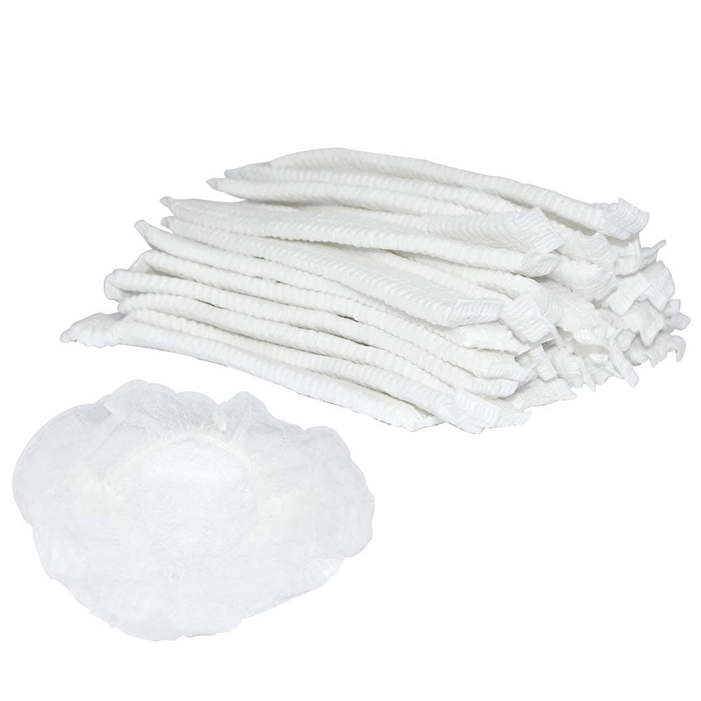 Bouffant Scrub Caps Disposable Non Woven Anti Dust Strip Shower Cap for Spa,Salon, Disposable Hair Net(Hats) Free Size For Cosmetics, Beauty, Kitchen, Cooking, Industries, Hospital White 100Pcs