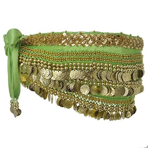 BellyLadyMulti-Row Gold Coins Belly Dance Skirt Wrap & Hip Scarf, Gift Idea