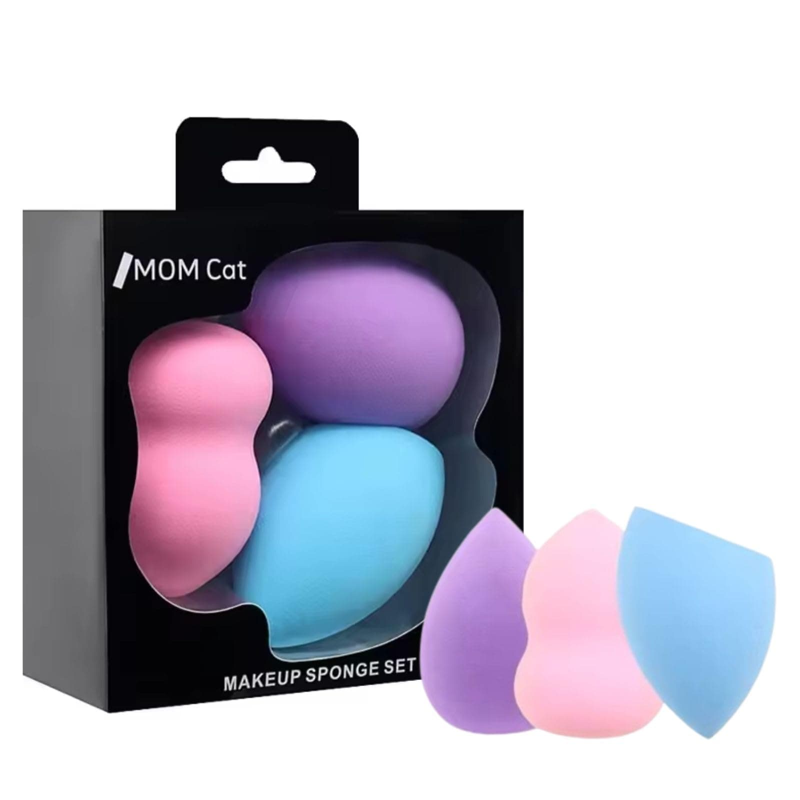 EliteEco Beauty Blender Complexion Sponge Set - 3 Pack, Non-Latex, Reusable, Multi-Color Cosmetic Blending Sponges Ideal women Makeup Highlighters, Powder, Cream or Liquid Application