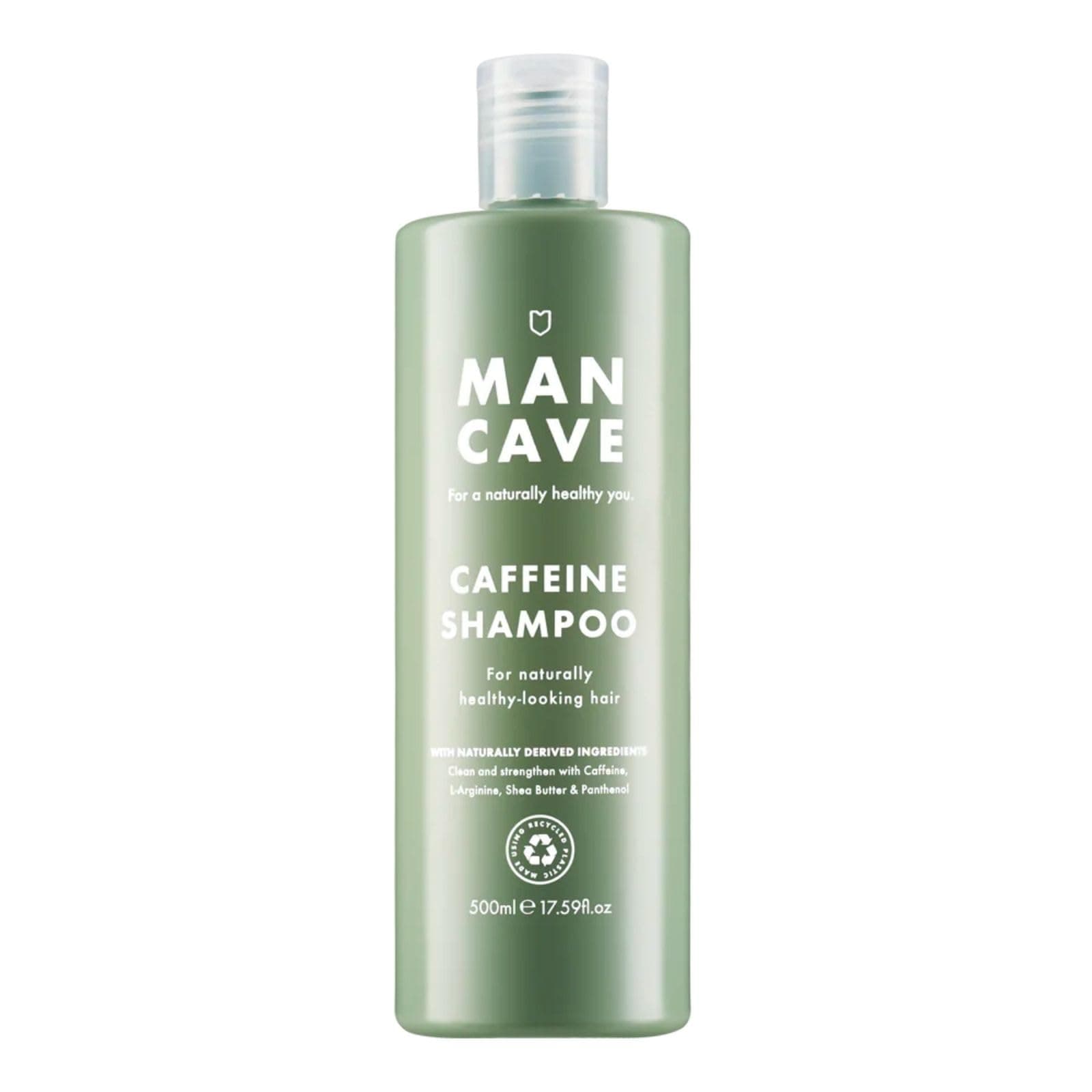 ManCave Caffeine Shampoo for Men, Support and Encourage Healthy Hair Growth with Caffeine, Panthenol and Vitamin E, Sulphate Free, Natural, Vegan, Cruelty Free, 500 ml