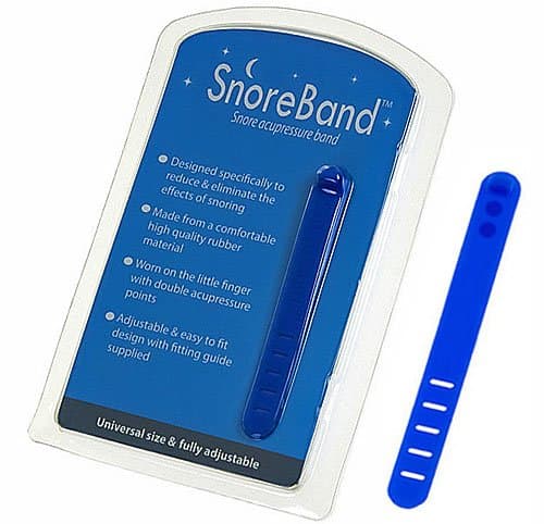 SnoreBand acupressure ring designed specifically to reduce and eliminate snoring. Universal size and is fully adjustable to fit the wearers finger
