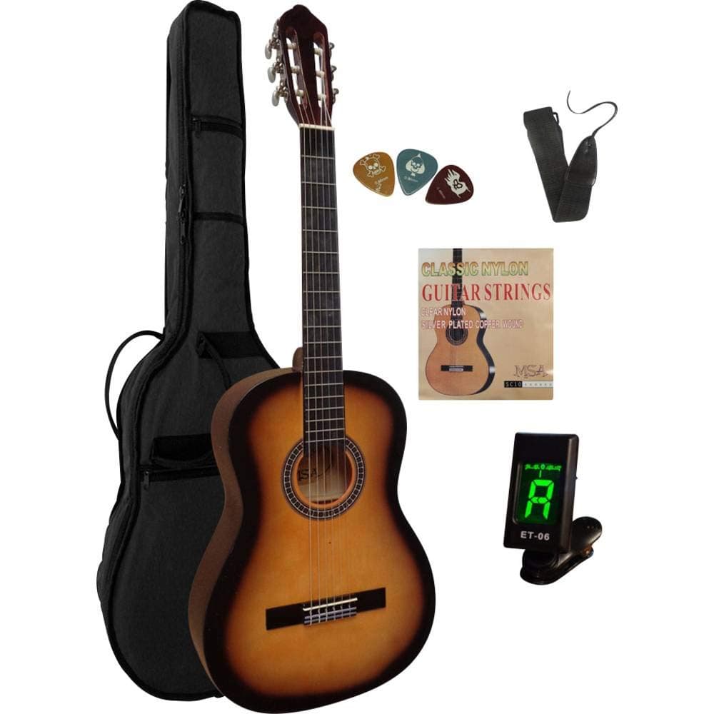 MSA Musikinstrumente Classical Guitar Kit 25 Clip Set 44 Sunburst incl. Case