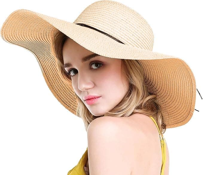 Summer Brim Floppy Straw Beach Hats for Women