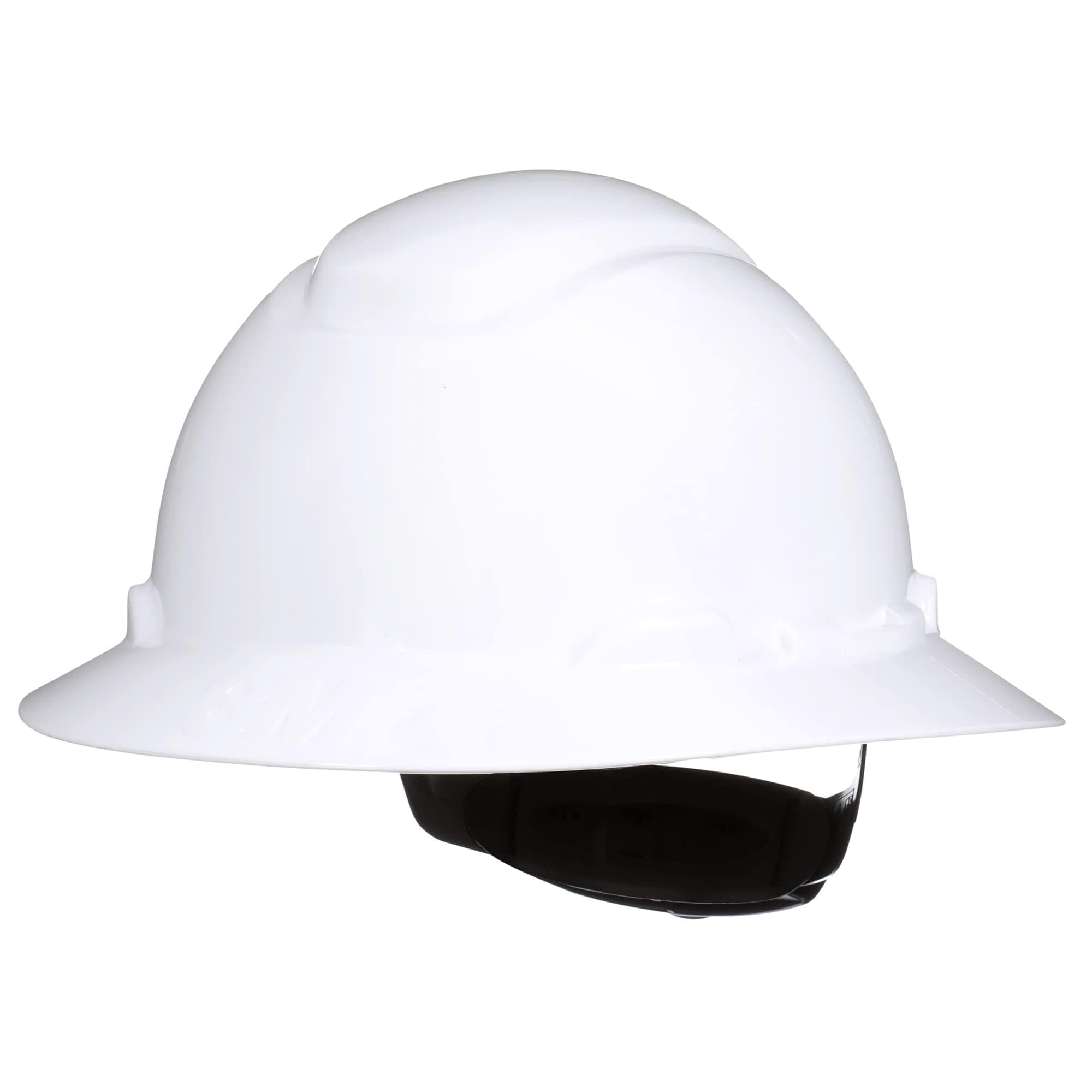 3M Hard Hat SecureFit H-801SFR-UV, White, Non-Vented Full Brim Style Safety Helmet with Uvicator Sensor, 4-Point Pressure Diffusion Ratchet Suspension, ANSI Z87.1