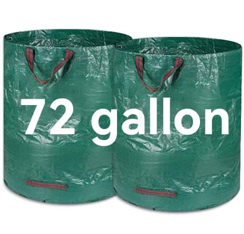 2-Pack 72 Gallons Reusable Garden Waste Bags(H30,D26 inches)- Heavy Duty Gardening Bags, Lawn Bags,Reusable Trash Can,Leaf Bags,Yard Waste Bags with 4 handles
