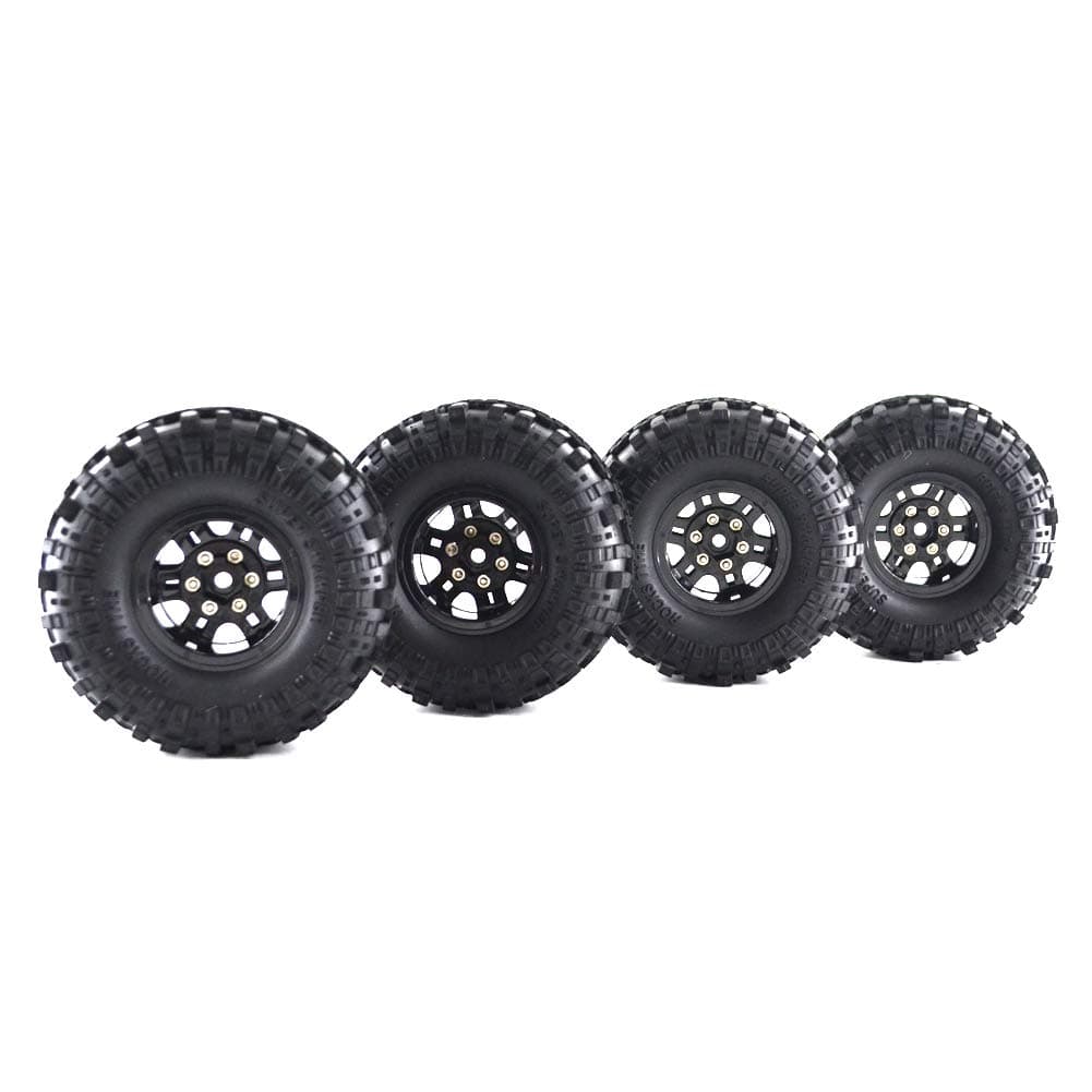 4Sets 1.9" 110mm 1/10 Rock Crawler Tires & Wheels Rim Ultra Soft for RC Car 1/10 Scale Axial scx10 ii TRX-4 D90 RC4WD TF2 Stampede