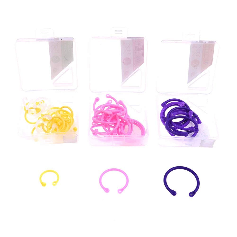 54 Pcs Plastic Multi-Color Book Rings Loose Paper Leaf Binder Rings for Coil Paper Cards Photo Album Menu Book,Assorted Sizes