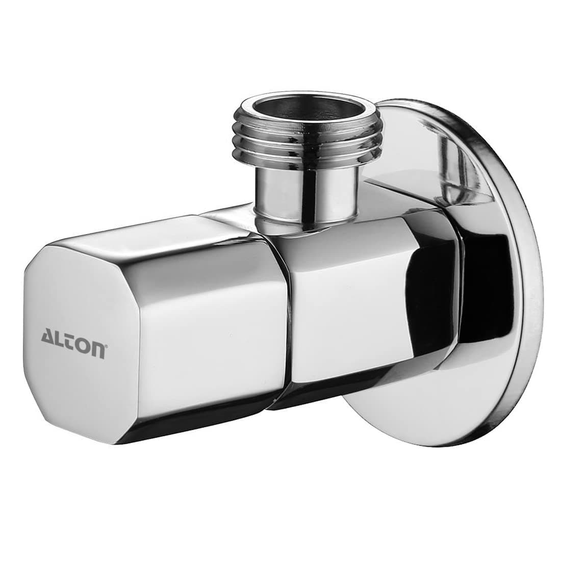ALTON ALD562 Brass Angle Valve With Wall Flange, Chrome 1-Piece Set