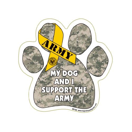 My Dog and I Support the Army Paw Magnet