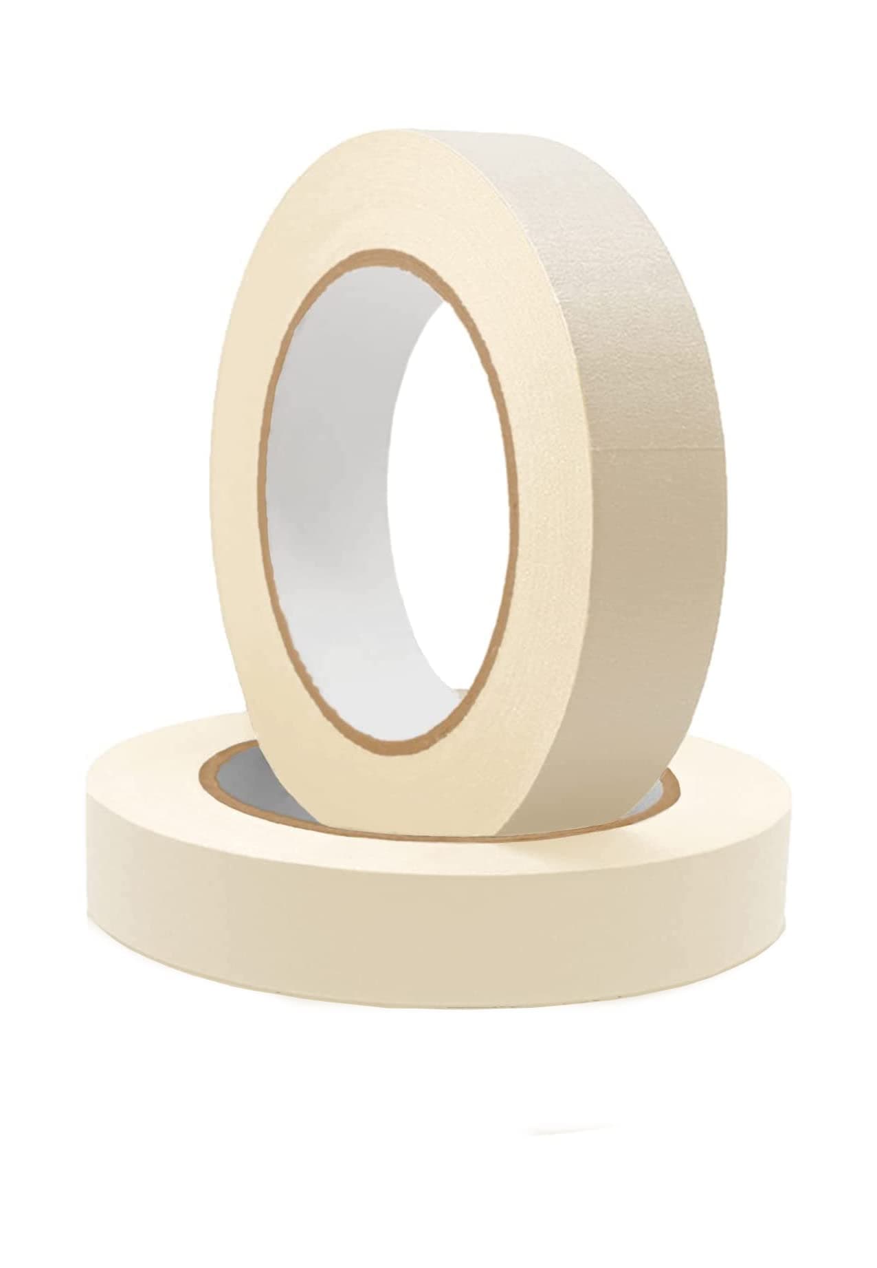 Masking Tape - 20 Meter Length 24MM / 1" Inch - 2 Rolls Per Pack - Easy Tear Tape, Best for Carpenter, Labelling, Painting and leaves no residue after a peel.