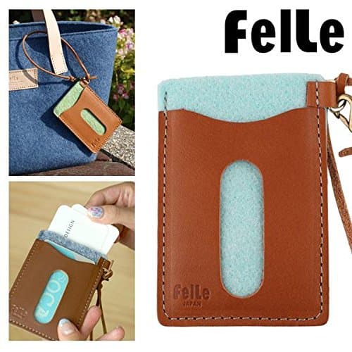 FelLe Felt and Genuine Leather Recycled Pass Case (Sky Blue)