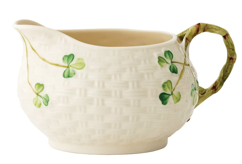 BelleekGroup Shamrock Cream Jug, 5.25-Inch, White
