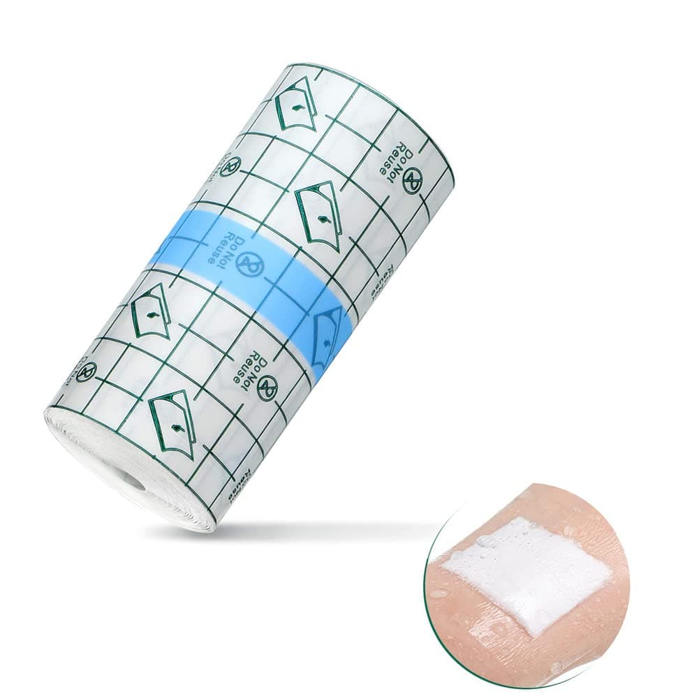 Anzailala Transparent Stretch Adhesive Bandage Clear Waterproof Bandages Dressing Tape for Shower Tattoos(8 cm * 5 m)