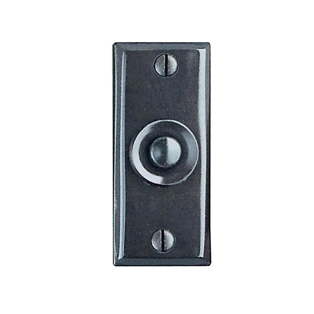 Beslagsboden B112 Rectangular Bell Push Design 29x65 mm of Steel/Iron in Black matt