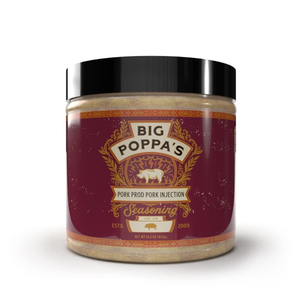 Big Poppa’s Pork Prod Pork Injection – Championship-Grade BBQ Injection for Juicy, Flavor-Packed Meat – Savory, Balanced Blend for Shoulder, Butt, Ribs & Loin – Gluten-Free Pork Marinade (14.2 Oz)